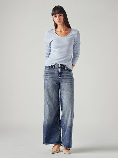 levi's Women's 318 Blue Bootcut Fit Mid Rise Redloop Jeans-picture-16