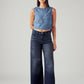 Women's 318 Dark Indigo Shaping Wide Leg Fit Mid Rise Redloop Jeans - Styleshot View