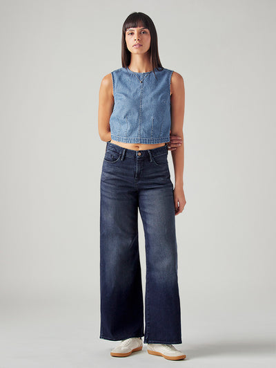 levi's Women's 318 Dark Blue Bootcut Fit Mid Rise Redloop Jeans-picture-22