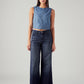 Women's 318 Dark Indigo Shaping Wide Leg Fit Mid Rise Redloop Jeans - Front View