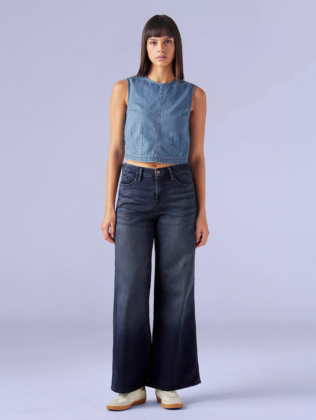 Women's 318 Dark Indigo Shaping Wide Leg Fit Mid Rise Redloop Jeans - 82da84ea-8e6b-46f9-95f9-0e7d91f76a6c View