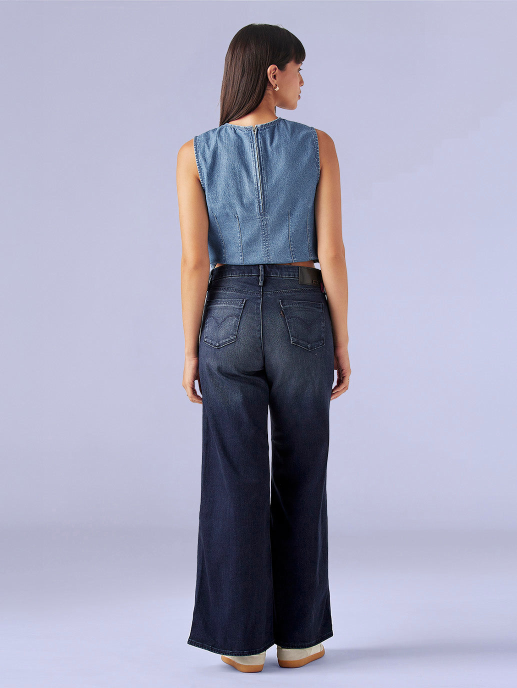 Women's 318 Dark Indigo Shaping Wide Leg Fit Mid Rise Redloop Jeans - e9c9cc84-74d3-48a7-84bd-ff2975b0351c View