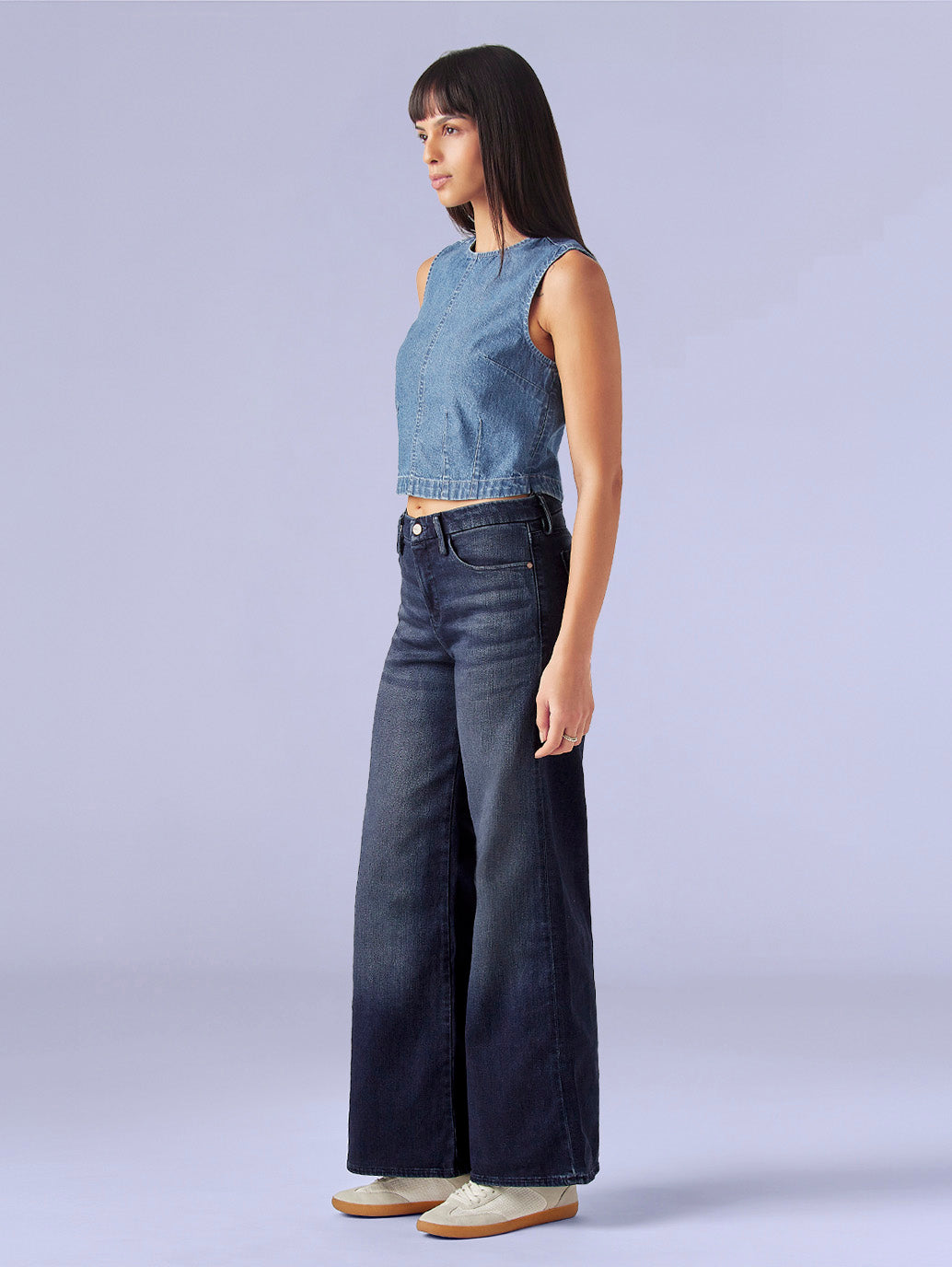 Women's 318 Dark Indigo Shaping Wide Leg Fit Mid Rise Redloop Jeans - 1117047e-5eec-4066-913c-d01a40231230 View