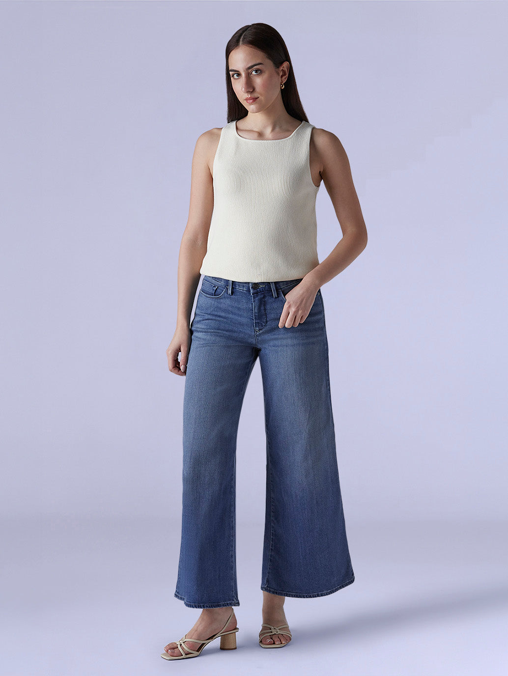 Women's 318 Shaping Wide Leg Fit Mid Rise Redloop Jeans