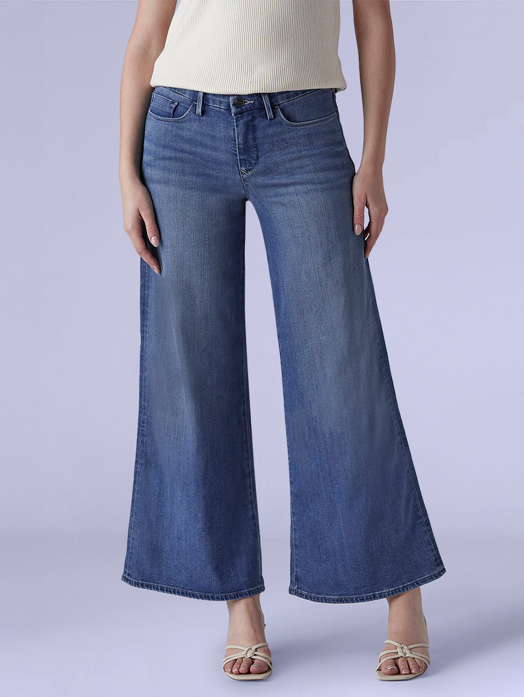 Women's 318 Shaping Wide Leg Fit Mid Rise Redloop Jeans - Front View