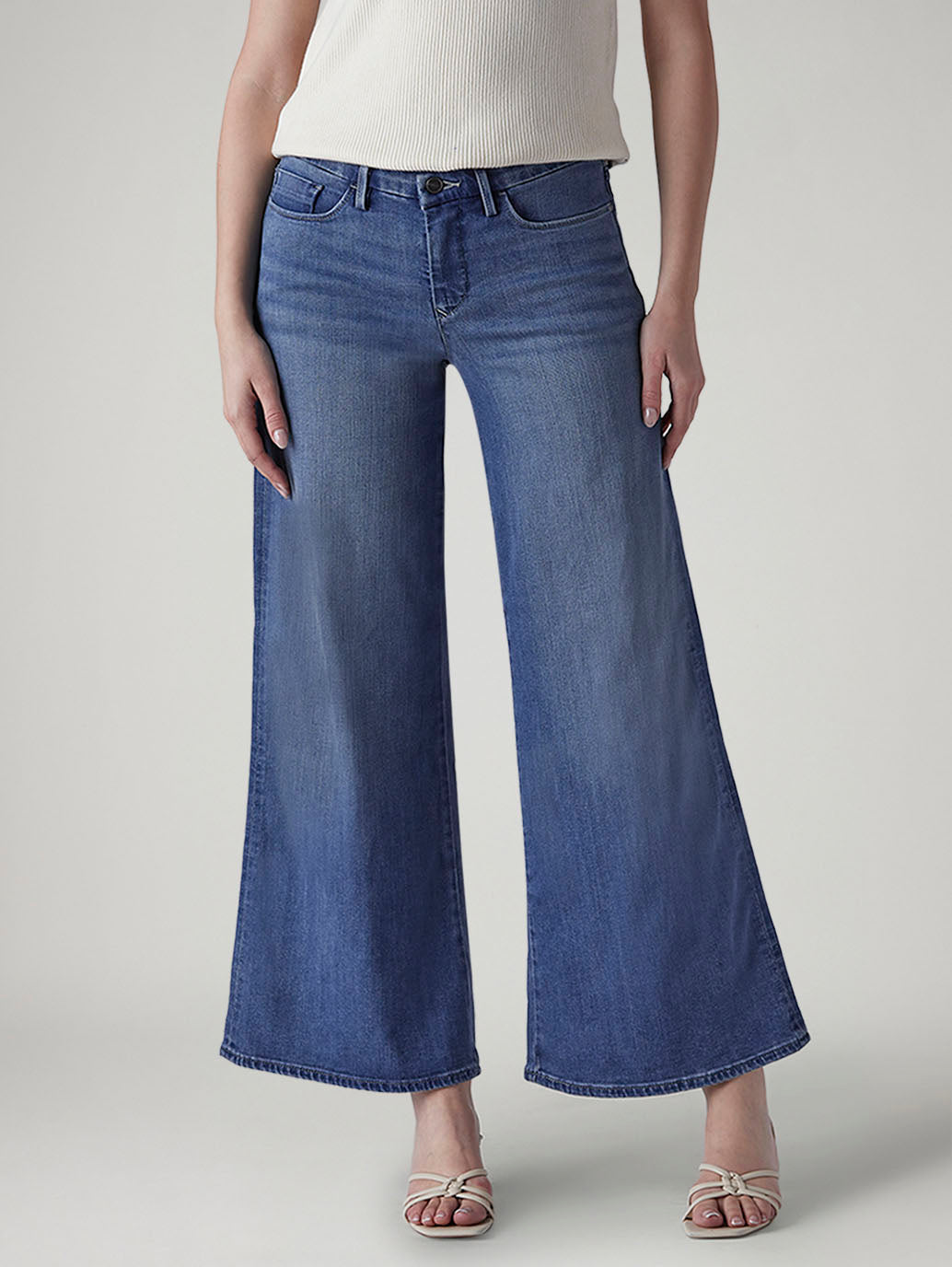Women's 318 Shaping Wide Leg Fit Mid Rise Redloop Jeans - 20 View