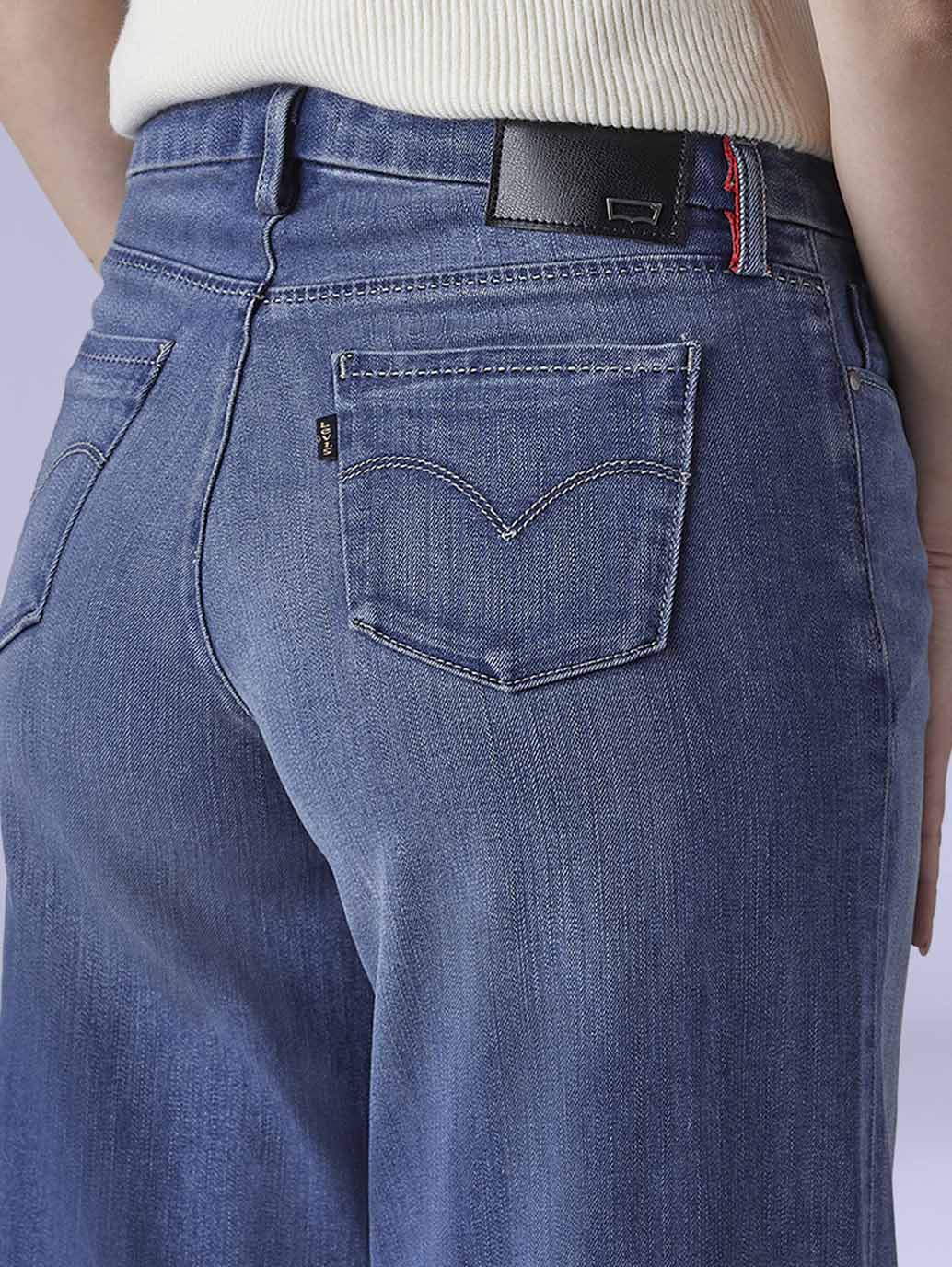 Women's 318 Shaping Wide Leg Fit Mid Rise Redloop Jeans - Detail View
