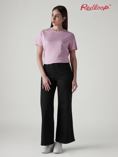 levi's Women's 318 Black Wide Leg Fit Mid Rise Redloop Jeans-picture-28