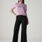 Women's 318 Black Wide Leg Fit Mid Rise Redloop Jeans - Front View
