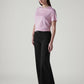 Women's 318 Black Wide Leg Fit Mid Rise Redloop Jeans - Side View