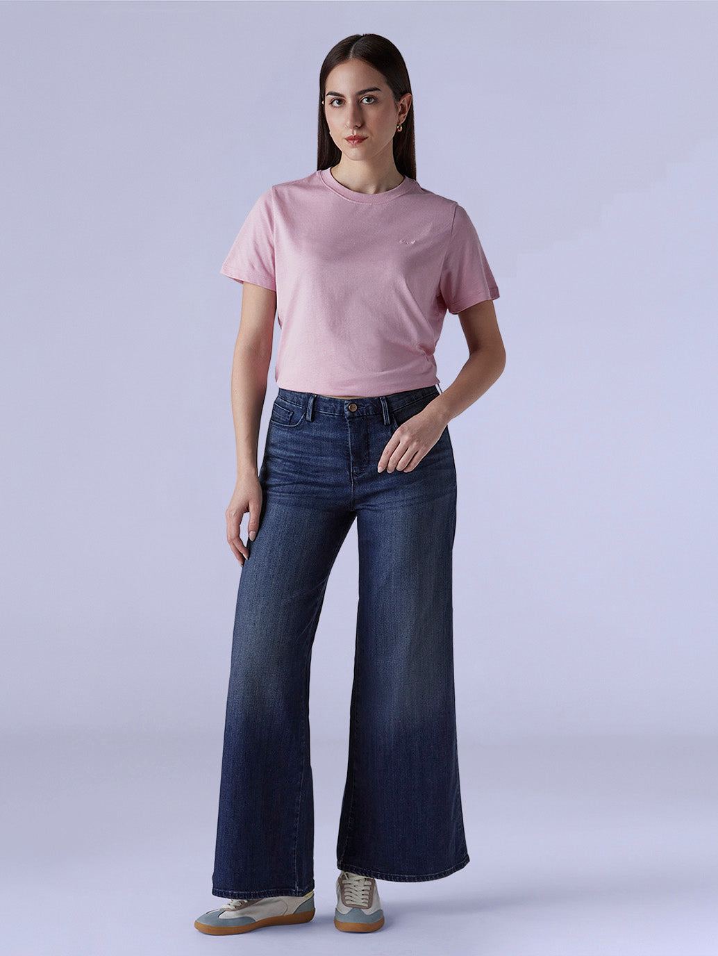 Women's 318 Dark Indigo Shaping Wide Leg Fit Mid Rise Redloop Jeans - 9ec1e8f7-46a3-48ca-893e-8ccaf8dfe16e View