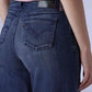 Women's 318 Dark Indigo Shaping Wide Leg Fit Mid Rise Redloop Jeans - Detail View