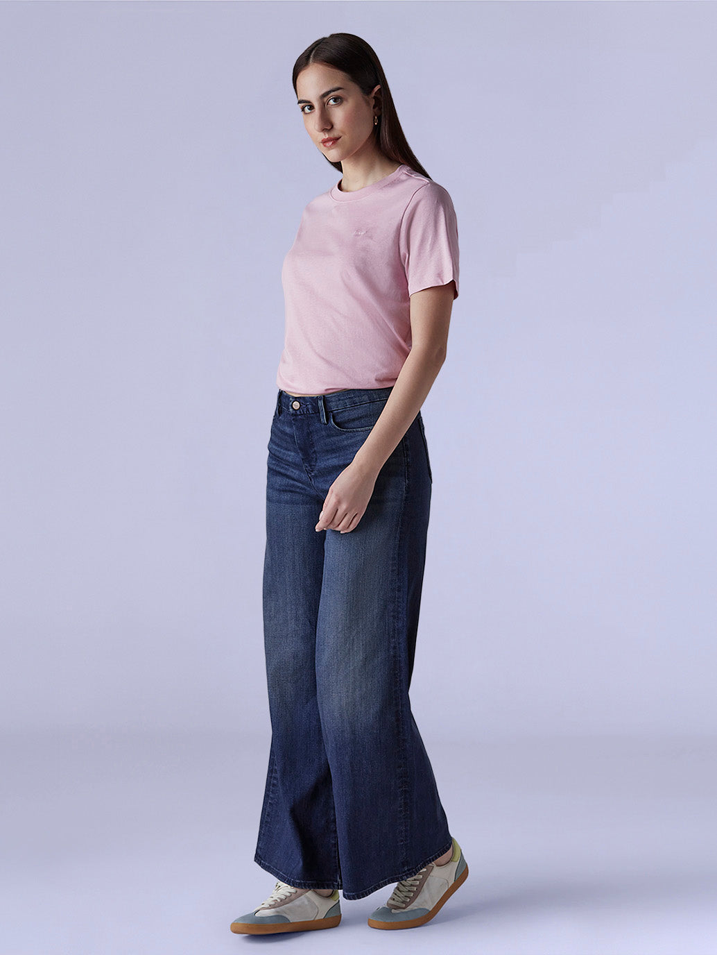 Women's 318 Dark Indigo Shaping Wide Leg Fit Mid Rise Redloop Jeans - 8b782b60-269b-48c9-b3b9-e7f8c1fea0f1 View