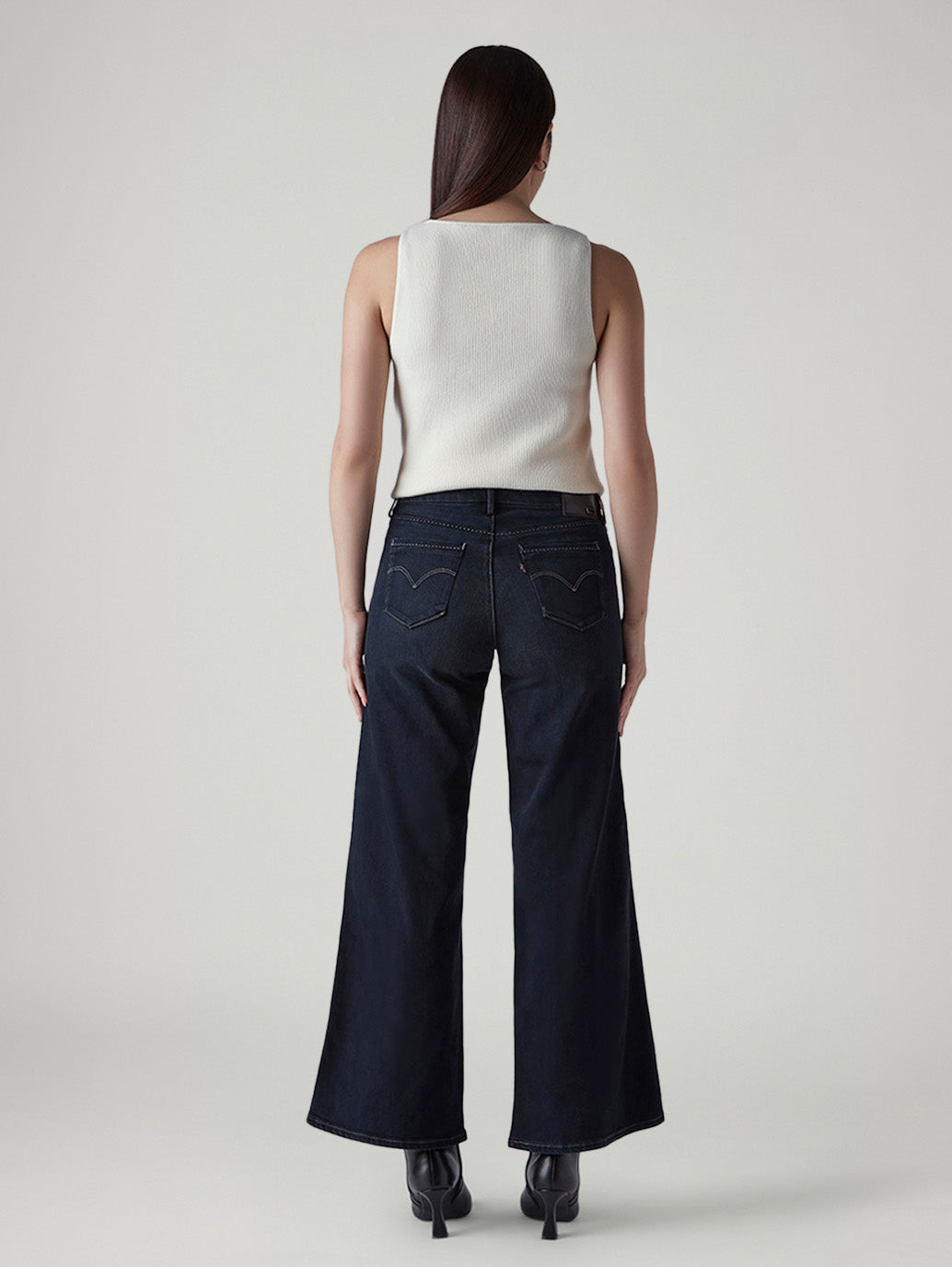 Women's 318 Shaping Wide Leg Fit Mid Rise Redloop Jeans - Back View