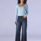 Women's 318 Dark Blue Shaping Wide Leg Fit Mid Rise Redloop Jeans - abe52600-3a47-4759-b625-684f09ee4b69 View