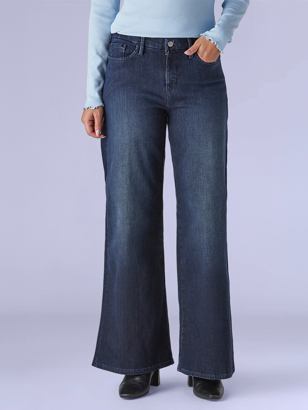 Women's 318 Dark Blue Shaping Wide Leg Fit Mid Rise Redloop Jeans - a5ad4a82-360d-4edb-b3a5-5860cc70959a View
