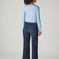 Women's 318 Dark Blue Shaping Wide Leg Fit Mid Rise Redloop Jeans - Back View