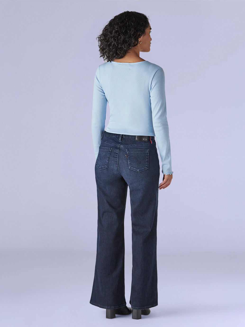 Women's 318 Dark Blue Shaping Wide Leg Fit Mid Rise Redloop Jeans - 58c42369-7827-430d-bb25-4561ce209264 View