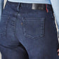 Women's 318 Dark Blue Shaping Wide Leg Fit Mid Rise Redloop Jeans - Detail View