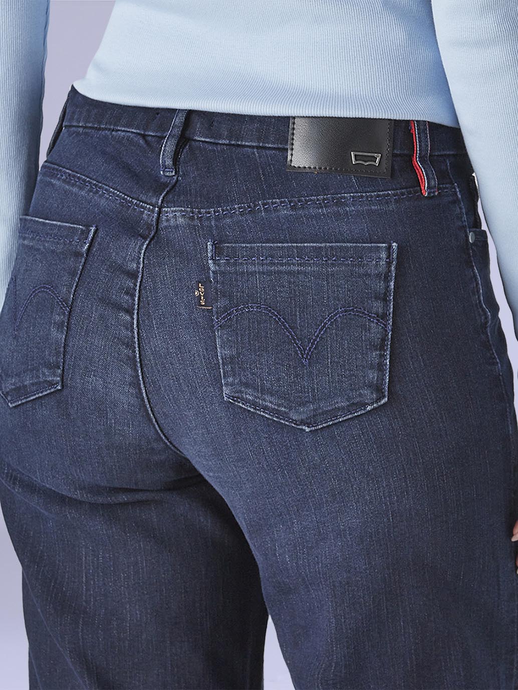 Women's 318 Dark Blue Shaping Wide Leg Fit Mid Rise Redloop Jeans - 66117393-a182-427b-9cfc-ffcc04a13b82 View
