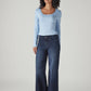 Women's 318 Dark Blue Shaping Wide Leg Fit Mid Rise Redloop Jeans - Side View