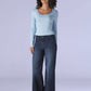Women's 318 Dark Blue Shaping Wide Leg Fit Mid Rise Redloop Jeans - 6a907c30-4b06-49d7-b4ce-3804eb0f7974 View