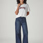 Women's 318 Blue Shaping Wide Leg Fit Mid Rise Redloop Jeans - Front View