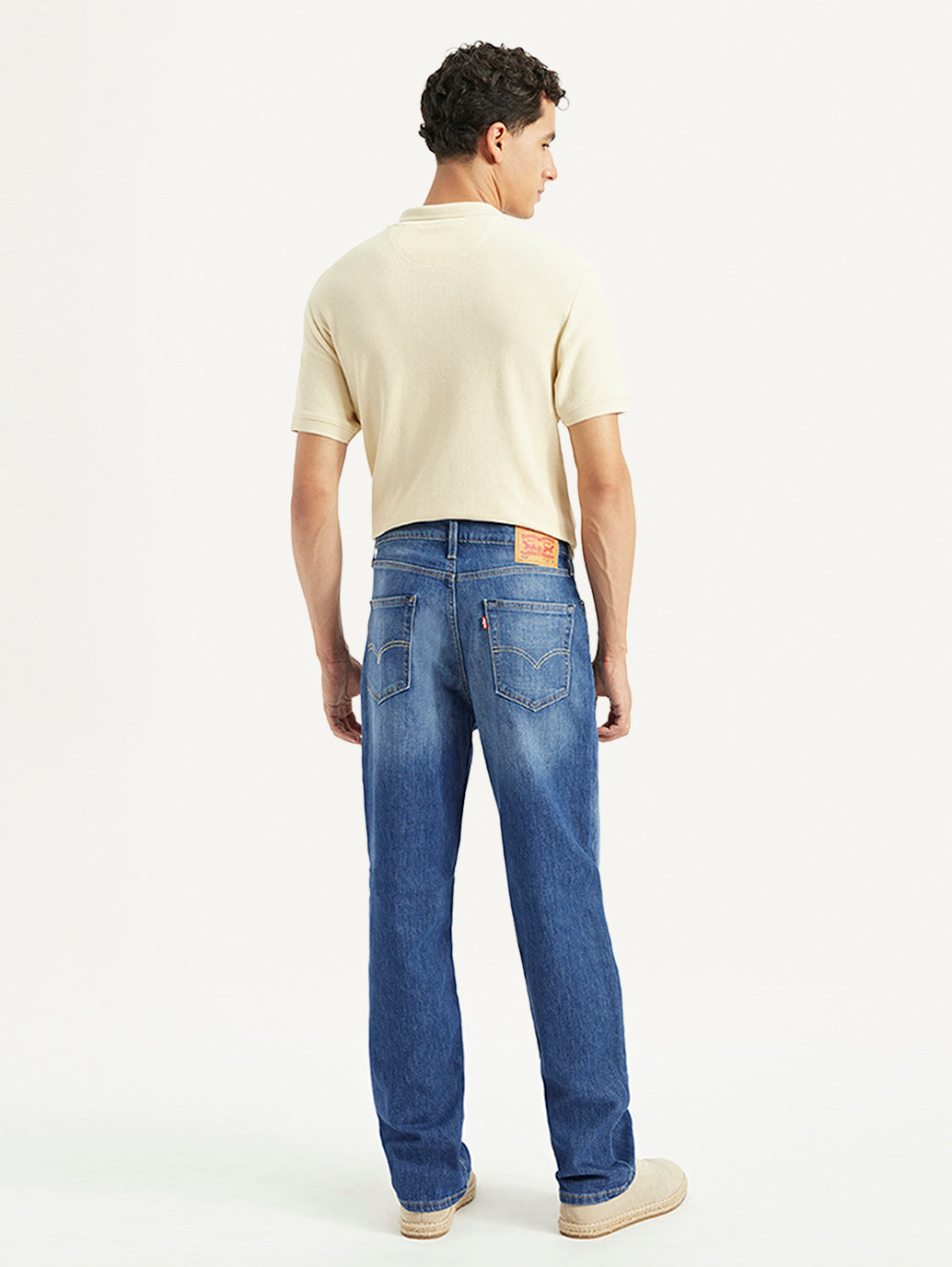 Men's 568 Blue Loose Fit Mid Rise Jeans - Back View