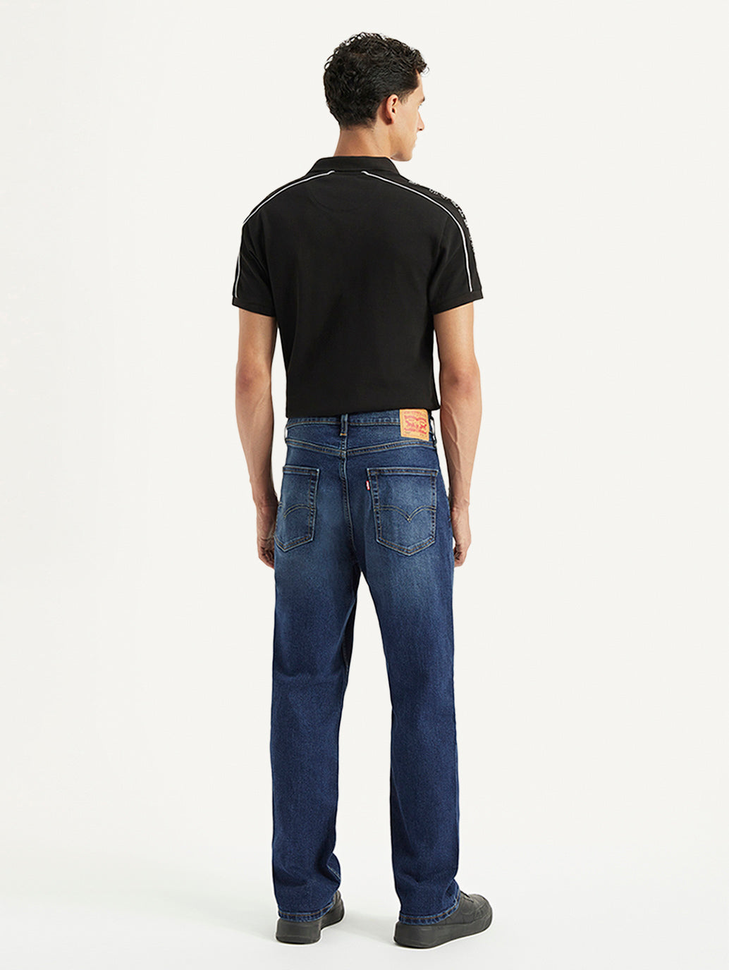 Men's 568 Blue Loose Fit Mid Rise Jeans - Back View