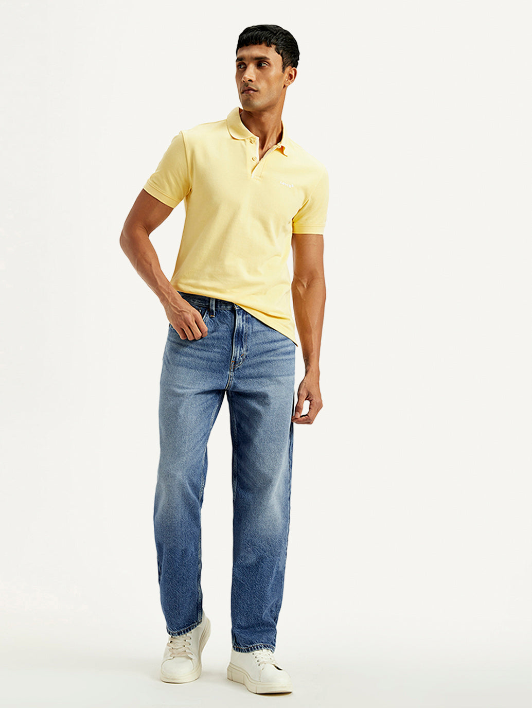 Men's 568 Blue Loose Fit Mid Rise Jeans - Styleshot View