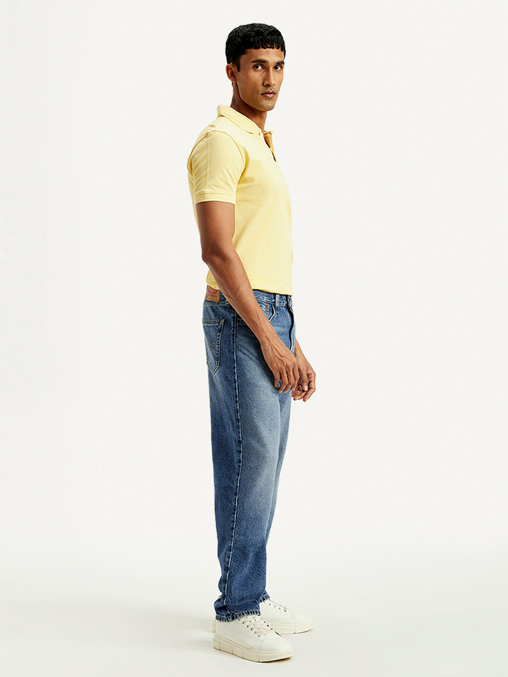 Men's 568 Blue Loose Fit Mid Rise Jeans - Side View