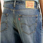 Men's 568 Blue Baggy Fit Mid Rise Jeans - Detail View