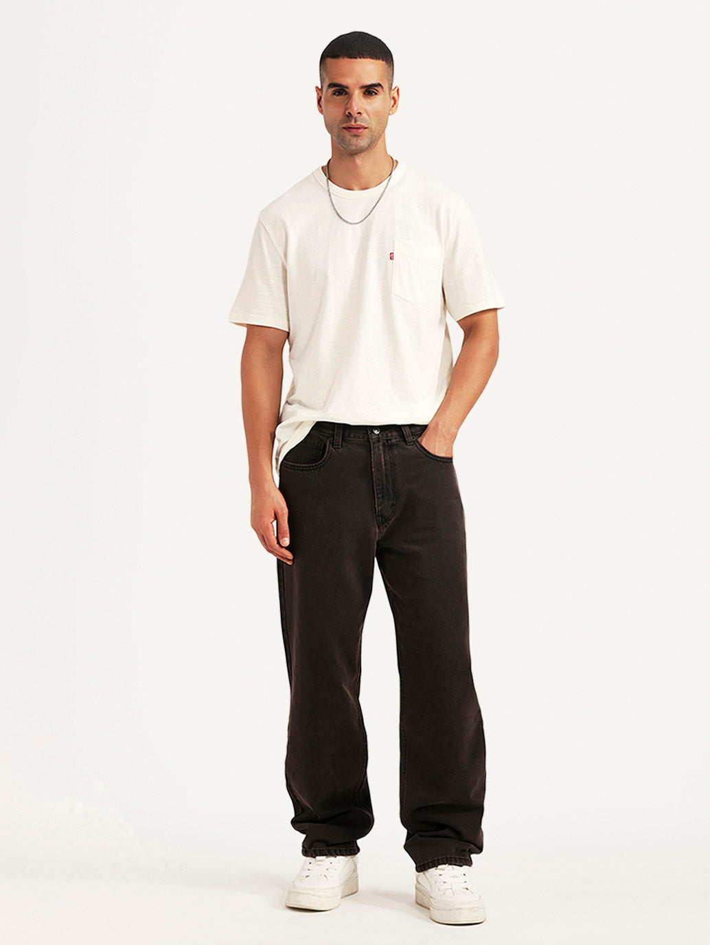 Men's Tinted 568 Brown Loose Fit Mid Rise Jeans