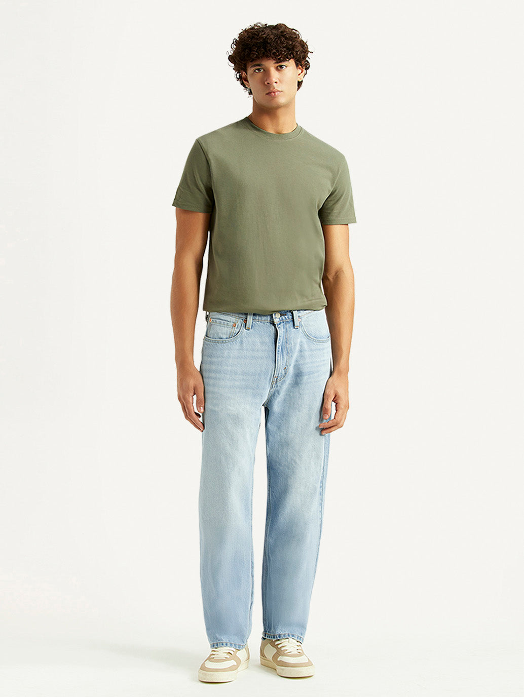 Men's 568 Light Blue Loose Fit Mid Rise Jeans - Front View