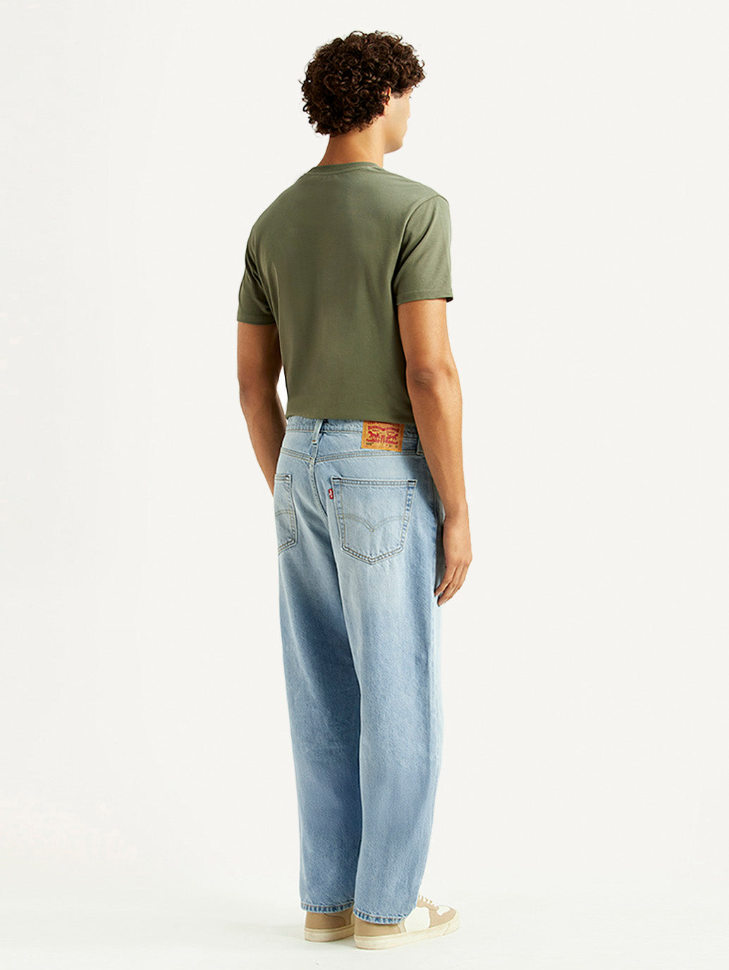 Men's 568 Light Blue Loose Fit Mid Rise Jeans - Back View