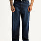 Men's 568 Dark Blue Loose Fit Mid Rise Jeans - Front View
