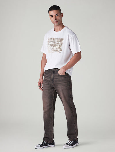 Men's 568 Brown Loose Fit Mid Rise Jeans-image-3