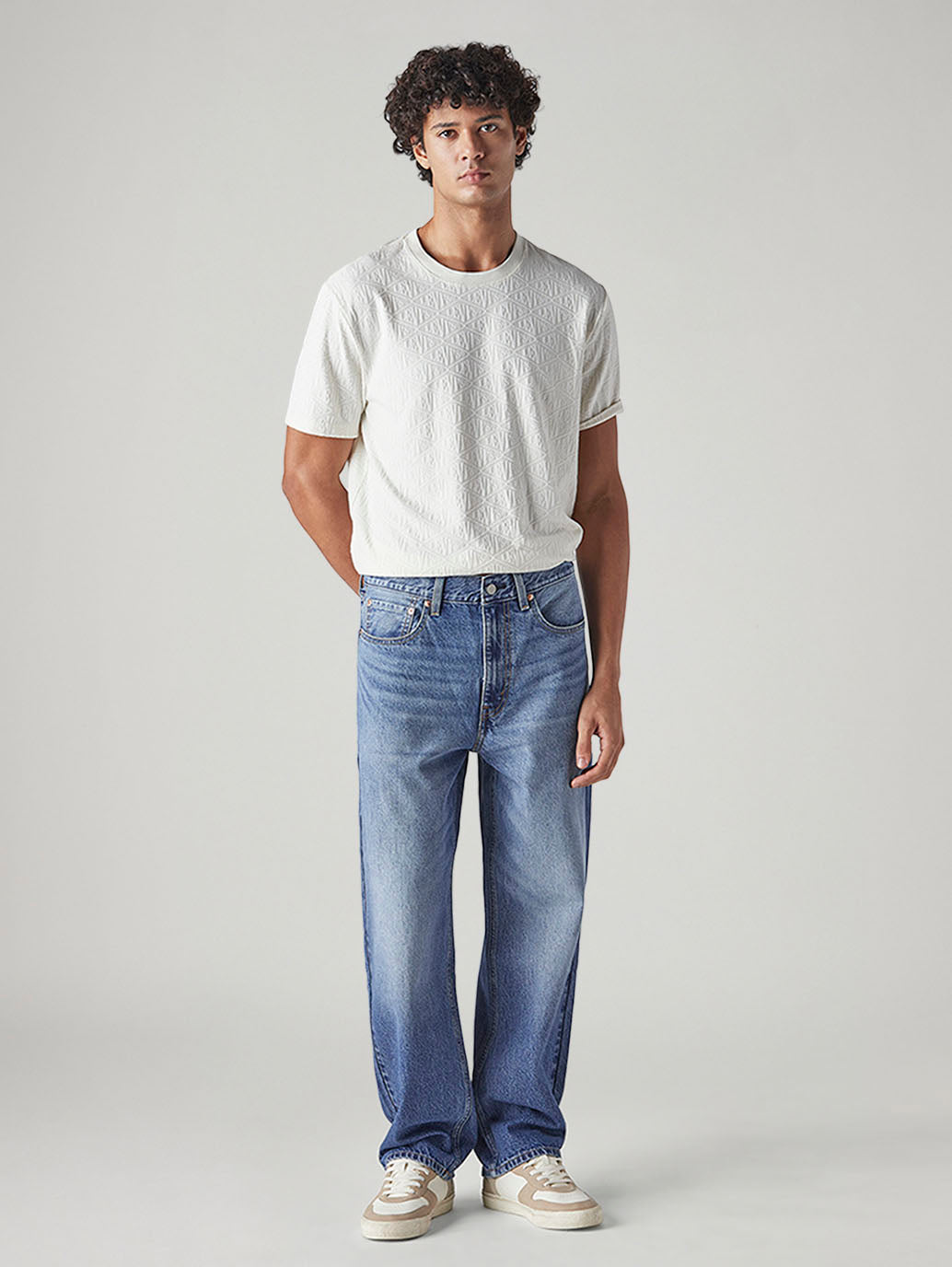 Men's 568 Blue Loose Fit Mid Rise Jeans