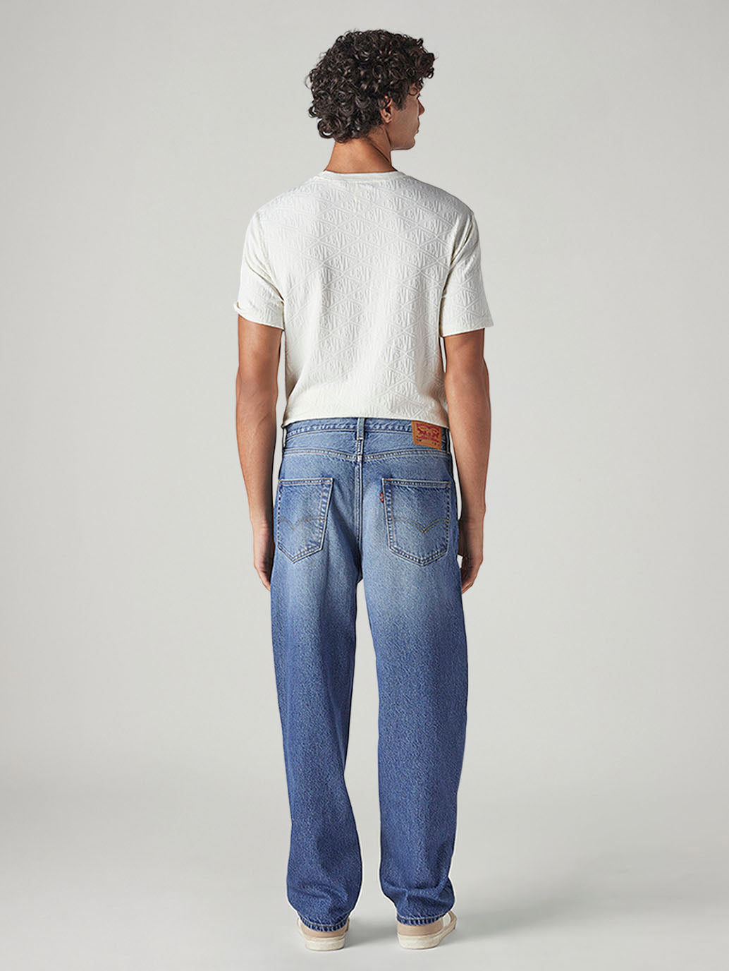 Men's 568 Blue Loose Fit Mid Rise Jeans - Back View