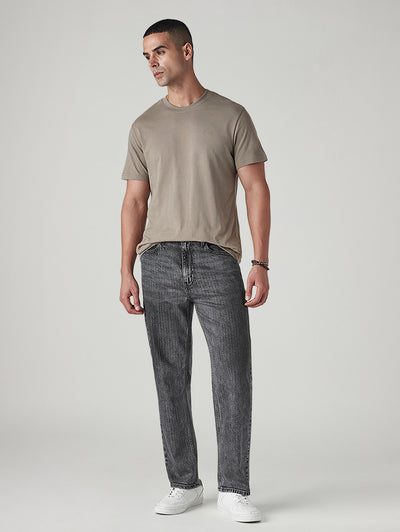 Men's 568 Charcoal Grey Loose Fit Mid Rise Jeans-image-3