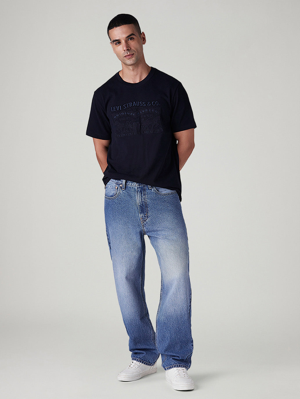 Men's 568 Blue Loose Fit Mid Rise Jeans