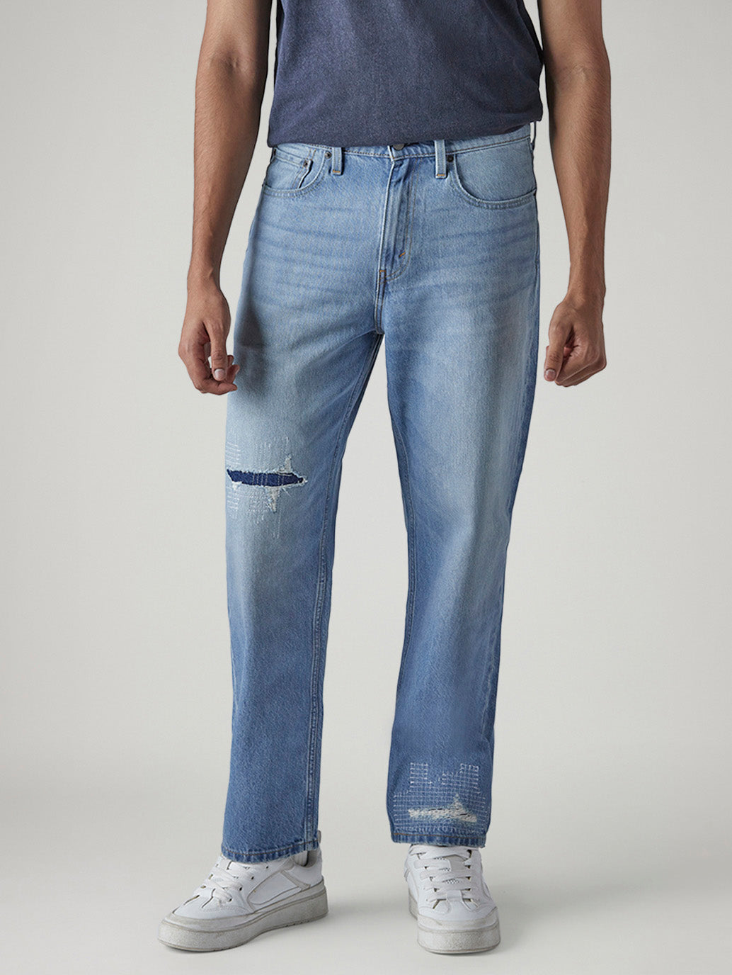 Men's 568 Light Indigo Loose Fit Mid Rise Jeans - Front View