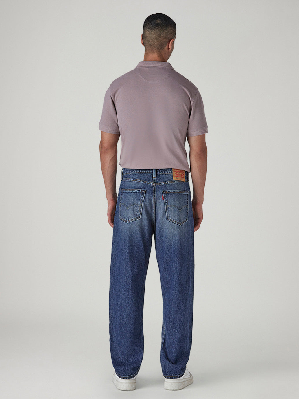 Men's 568 Blue Loose Fit Mid Rise Jeans - Back View