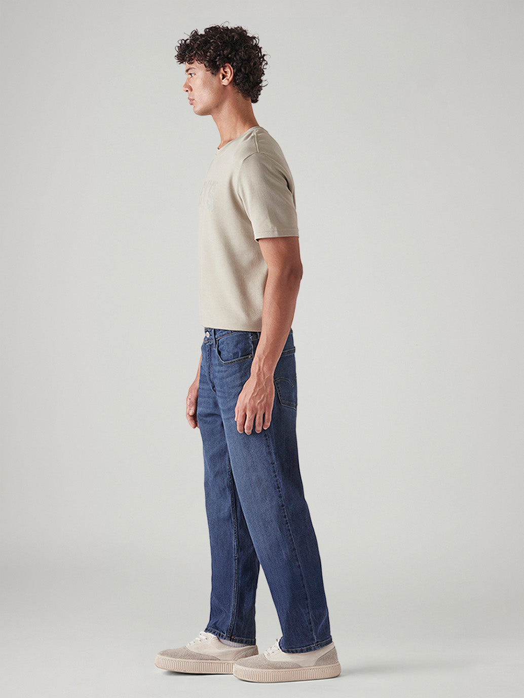 Men's 568 Blue Loose Fit Mid Rise Jeans - Side View