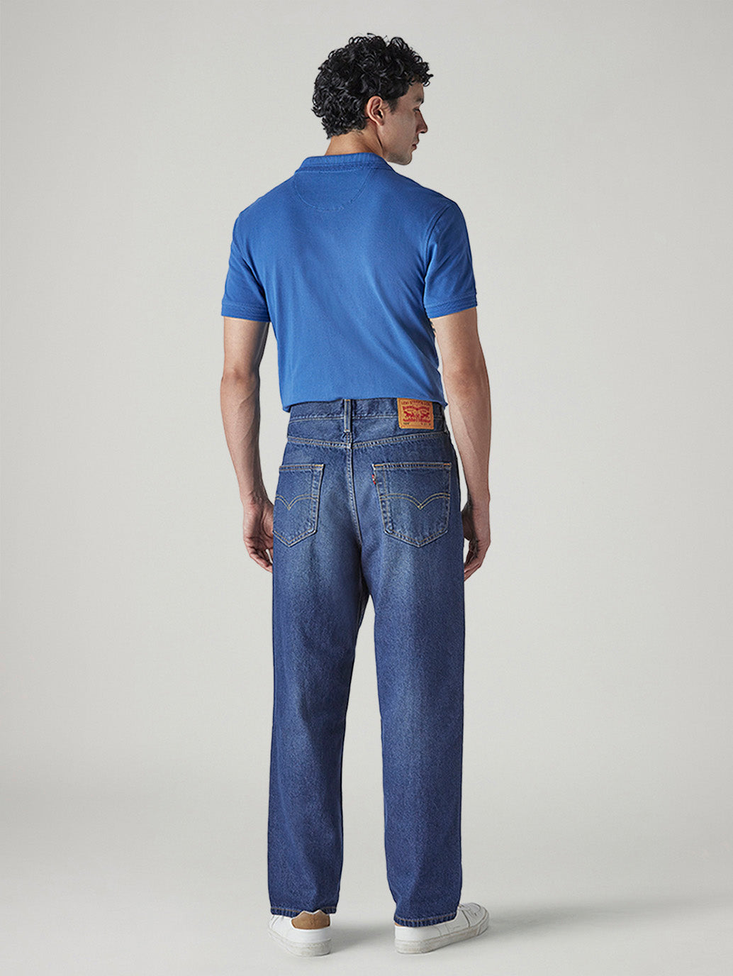 Men's 568 Blue Loose Fit Mid Rise Jeans - Back View