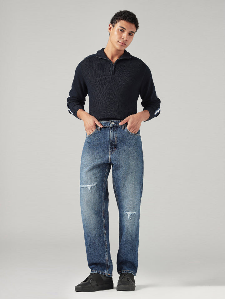 Men's 568 Blue Loose Fit Mid Rise Jeans