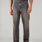 Men's 568 Charcoal Grey Loose Fit Mid Rise Jeans - Front View