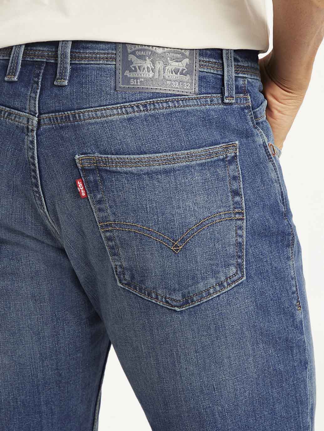 Men's 511 Blue Slim Fit Mid Rise Jeans - dd60484c-6d22-4dd4-9f91-2bb398404fad View