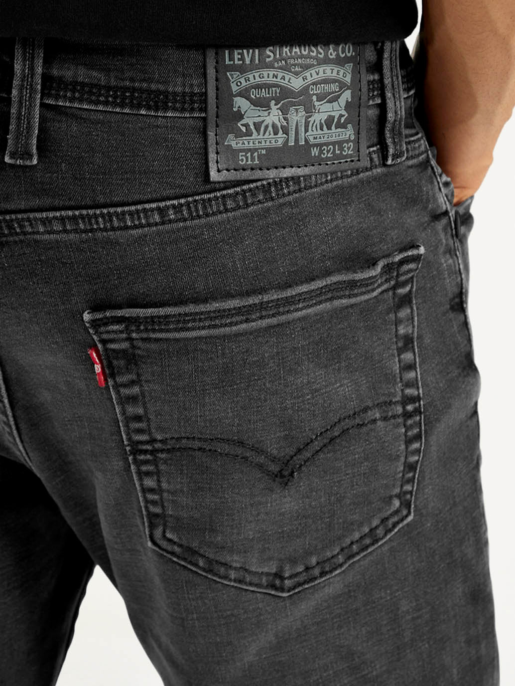 Men's 511 Charcoal Grey Slim Fit Mid Rise Jeans - 1fe2a12e-9dec-4b6b-a114-e439ce8895a1 View