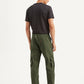 Men's Olive Tapered Fit Cargo Trousers - Back View